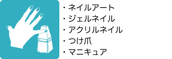 ネイルアート、ジェルネイル、アクリルネイル、つけ爪、マニキュア